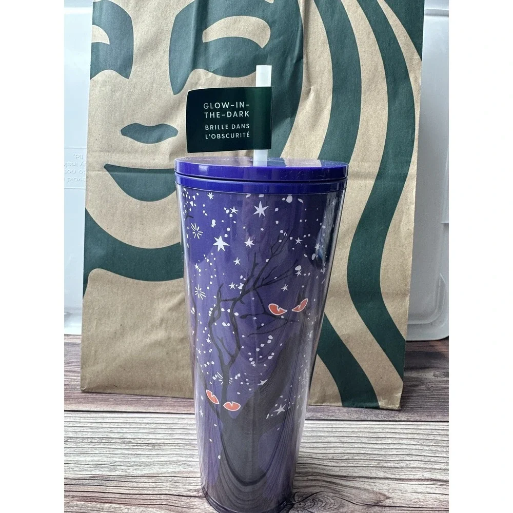 Starbucks 2022‎ Halloween Fall Cup Glow In The Dark Tree 24oz Venti Tumbler